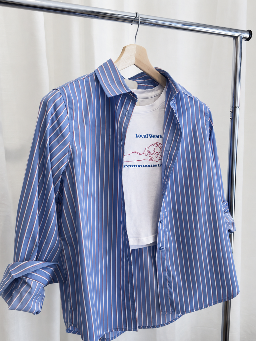 Camisa azul de rayas