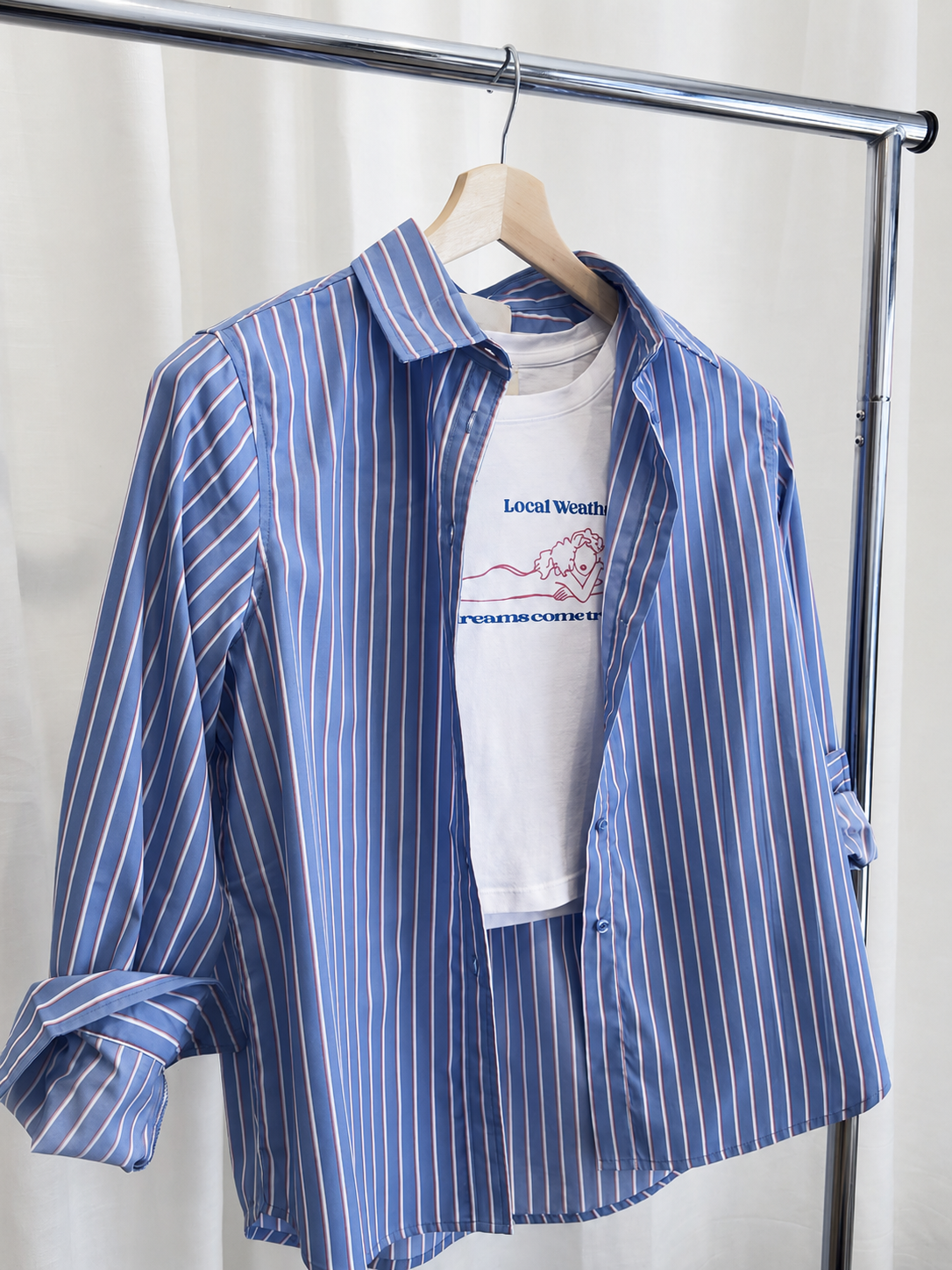 Camisa azul de rayas