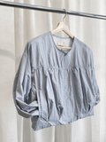 Chaqueta tipo bomber holgada con cremallera en azul grisáceo