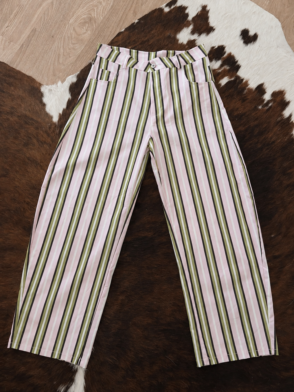 Pantalón balloon de rayas multicolor