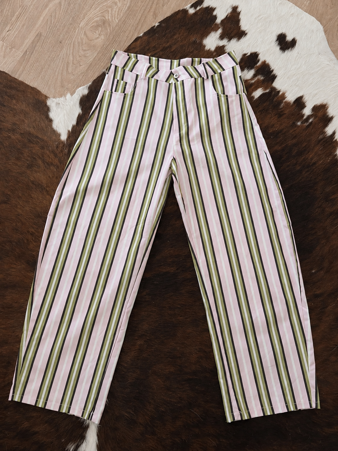 Pantalón balloon de rayas multicolor