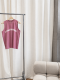 Camiseta rosa sin mangas con logo Local Weather efecto washed