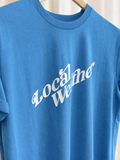 Camiseta azul turquesa de algodón orgánico con logo Local Weather