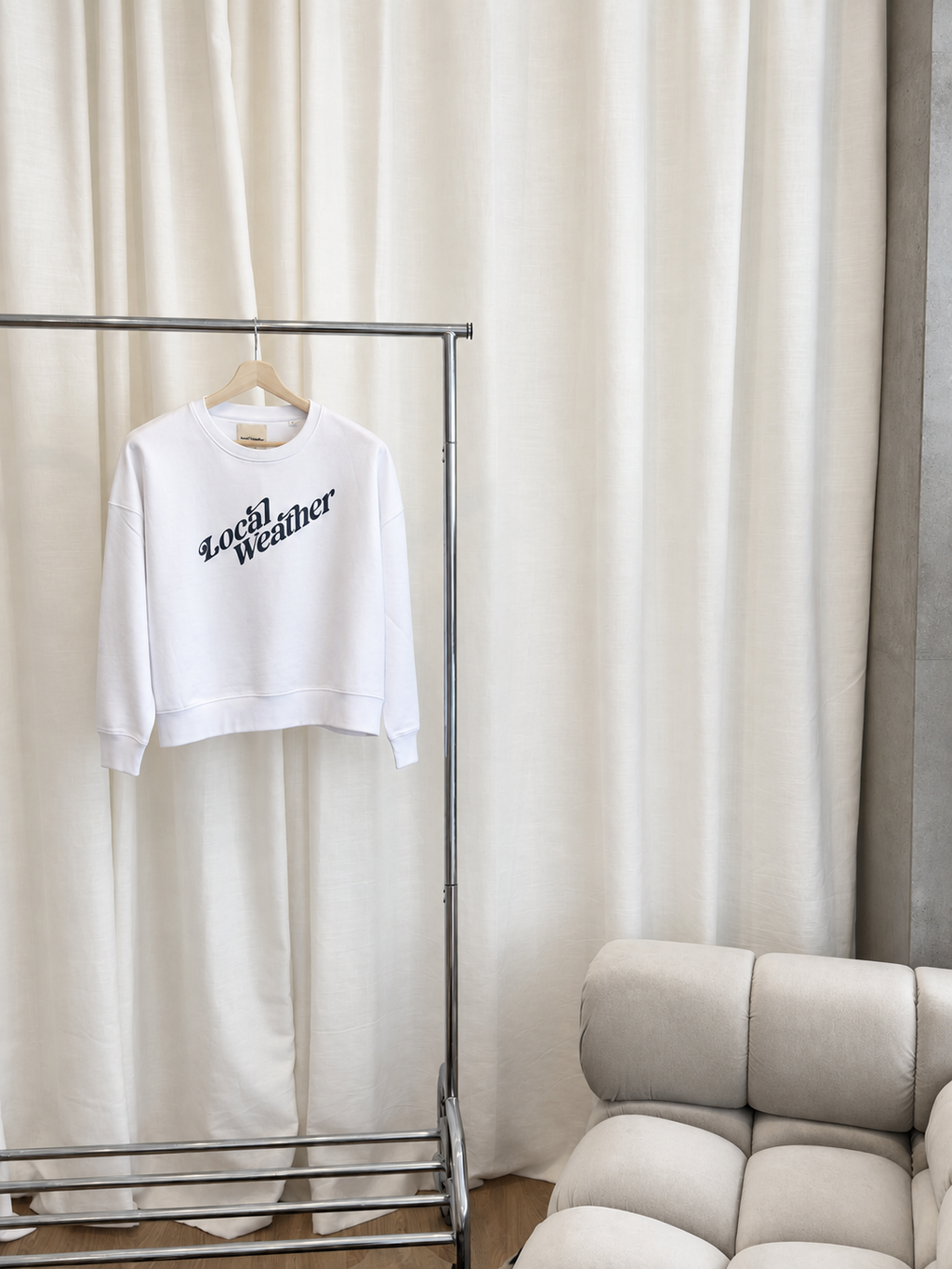Sudadera de algodón orgánico con logo Local Weather