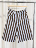 Bermudas de rayas marrón y azul claro