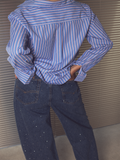 Camisa azul de rayas